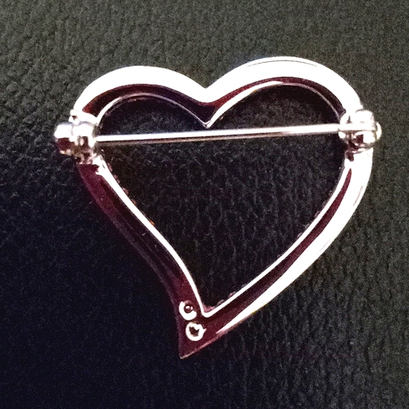 BREAST CANCER RESEARCH SWAROVSKI HEART BROOCH - Picture 3 of 6